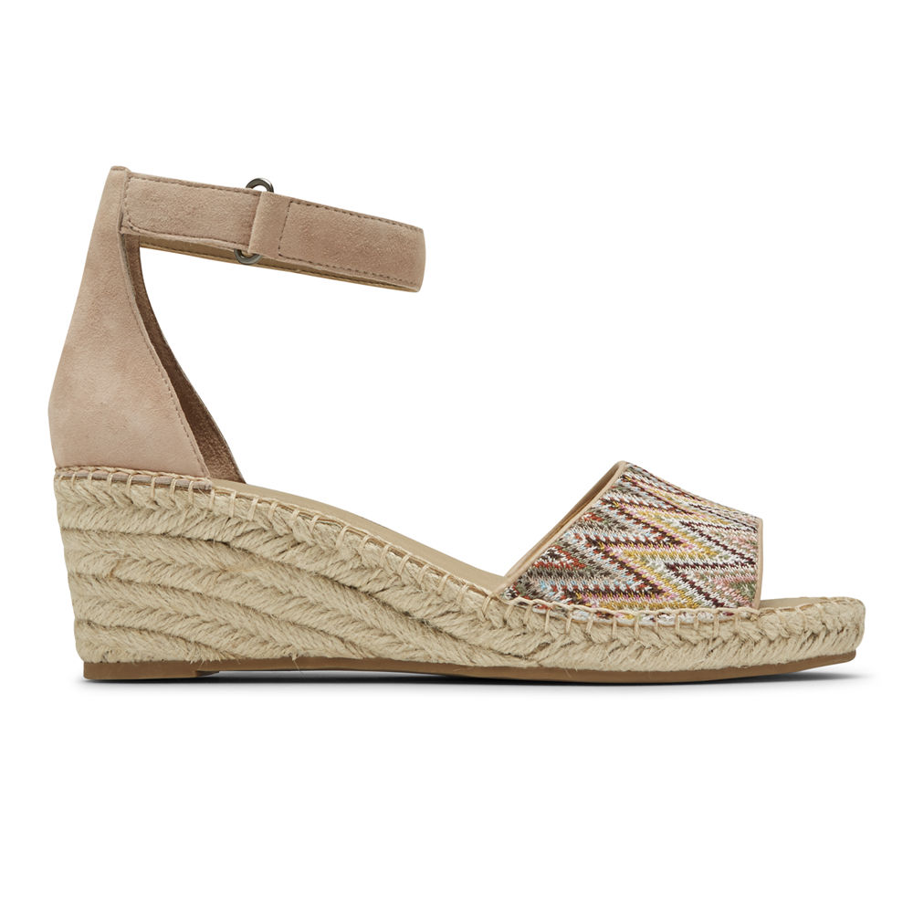 Rockport Sandals For Womens Khaki - Marah Woven Ankle Strap - CQ8239670